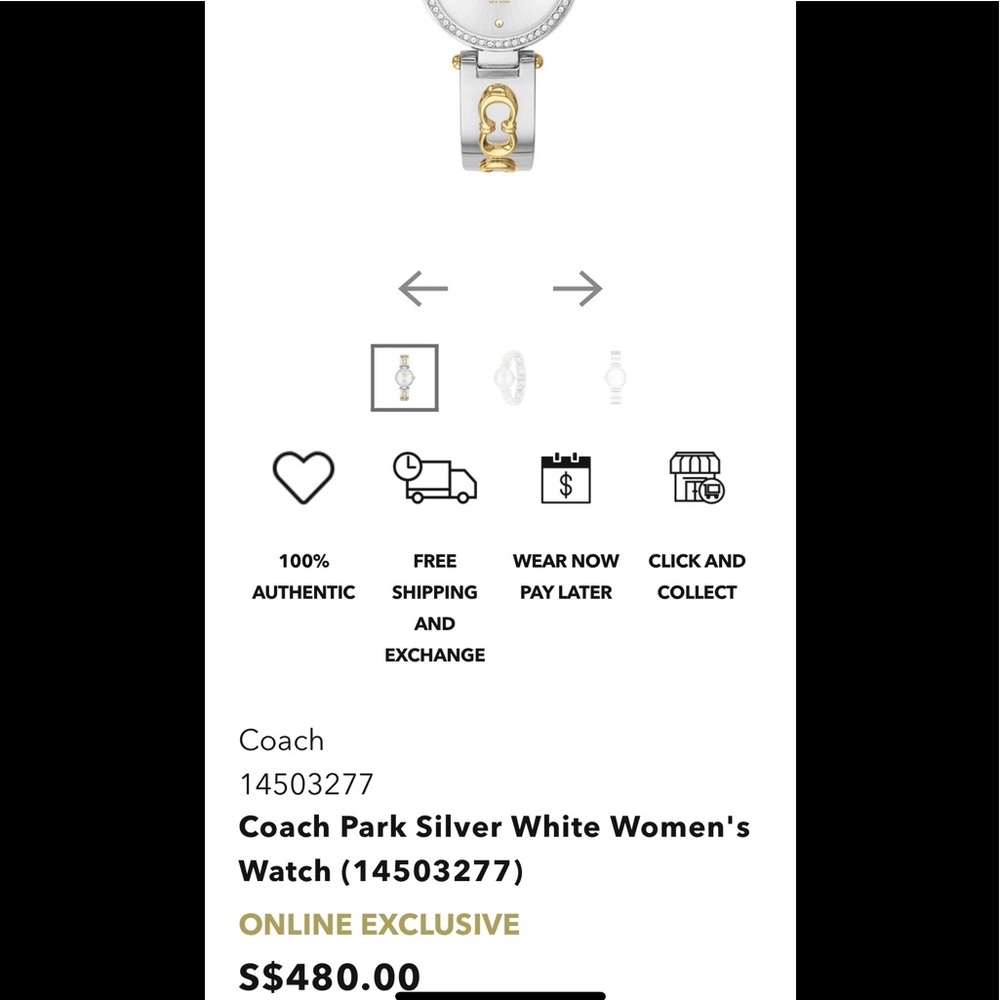 ⭐️NEW COACH PARK 14503277 TwoTone Stainless Steel Crystal Accented MSRP $480.00 - Picture 9 of 12